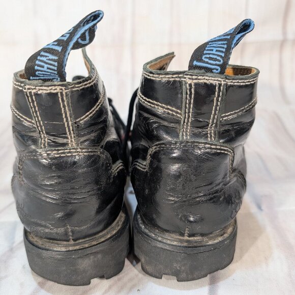 John Fluevog Black Leather Ankle Boots Lace-Up Women's Size 7.5 - Picture 3 of 9